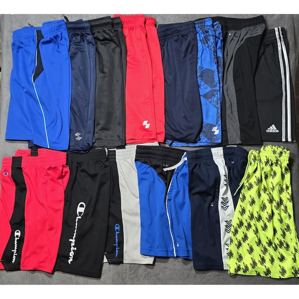 14 Pc Boys Athletic Shorts Bundle Youth Size 10/12 Active Sports